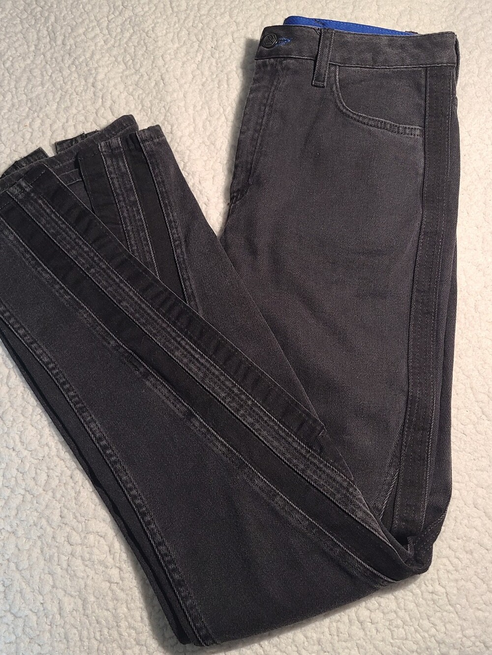 Koché Womens Slit Panel Bootcut Jeans EU40 Avant-garde Grunge Graphic Minimalism